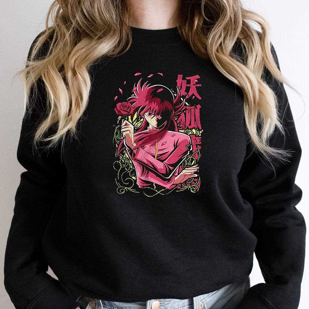 Kurama Yu Yu Hakusho Whip Roses Of Darkness Shirt Kurama Yu Yu Hakusho Whip Roses Of Darkness Shirt