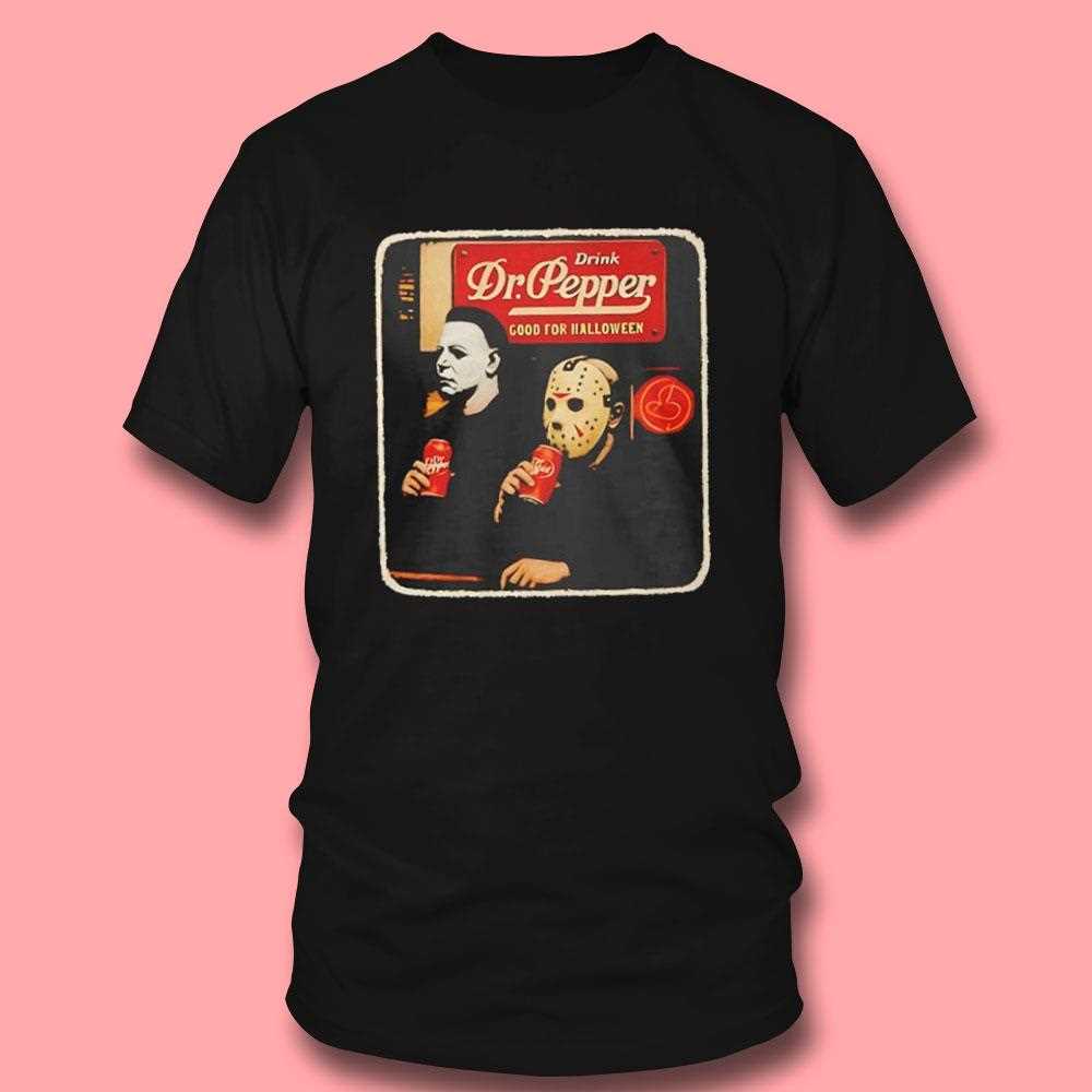 Michael Myers And Jason Voorhees Dr Pepper Halloween Scary Movie 2025 Shirt Michael Myers And Jason Voorhees Dr Pepper Halloween Scary Movie 2025 Shirt