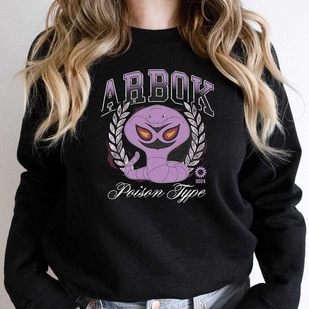 Pokemon Arbok Collegiate Style T-shirt Pokemon Arbok Collegiate Style T-shirt