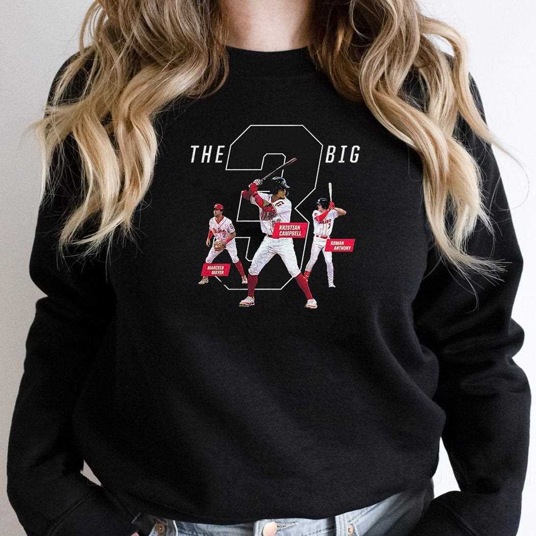 Red Sox The Big 3 Marcelo Mayer Kristian Campbell Roman Anthony Shirt Red Sox The Big 3 Marcelo Mayer Kristian Campbell Roman Anthony Shirt