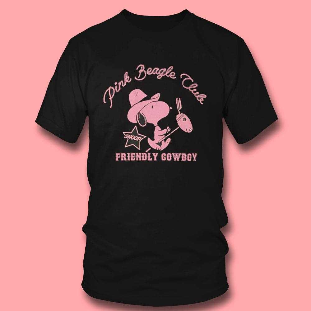 Snoopy Pink Beagle Club Friendly Cowboy Shirt Snoopy Pink Beagle Club Friendly Cowboy Shirt