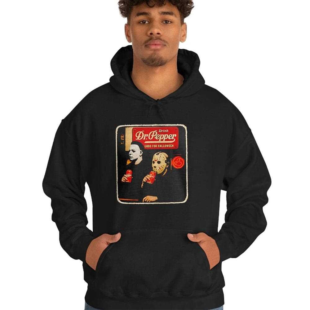 Michael Myers And Jason Voorhees Dr Pepper Halloween Scary Movie 2025 Shirt Michael Myers And Jason Voorhees Dr Pepper Halloween Scary Movie 2025 Shirt