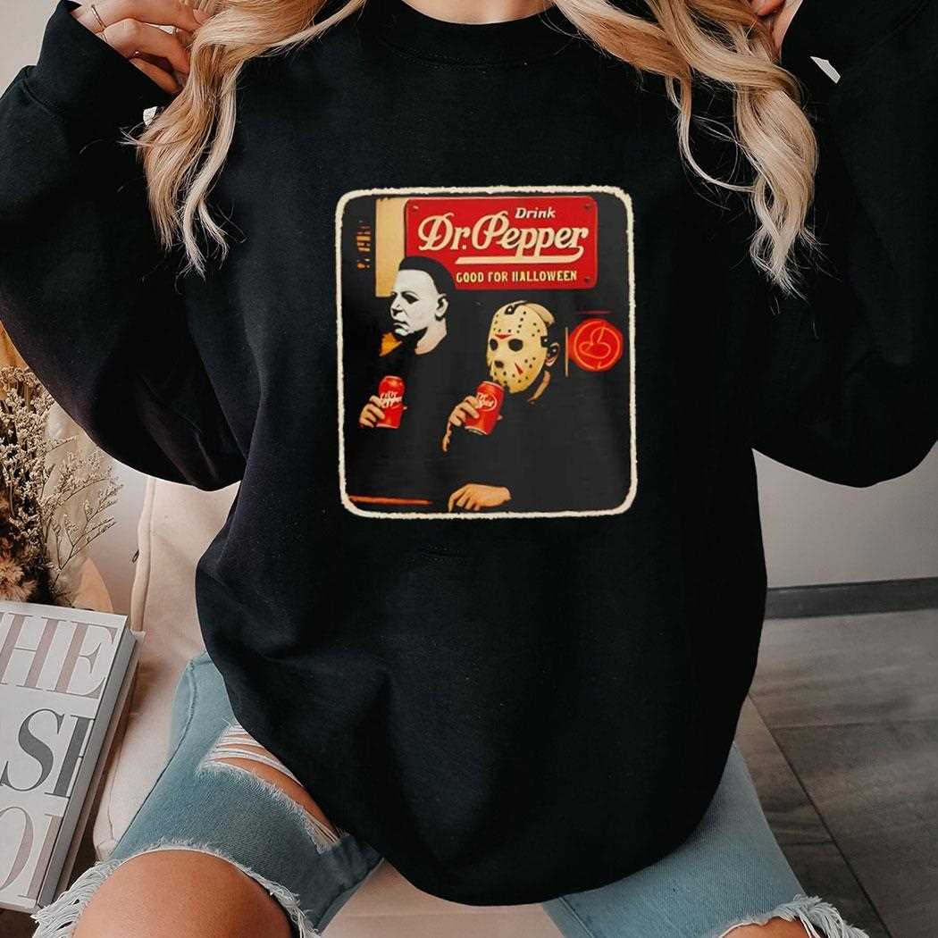 Michael Myers And Jason Voorhees Dr Pepper Halloween Scary Movie 2025 Shirt Michael Myers And Jason Voorhees Dr Pepper Halloween Scary Movie 2025 Shirt