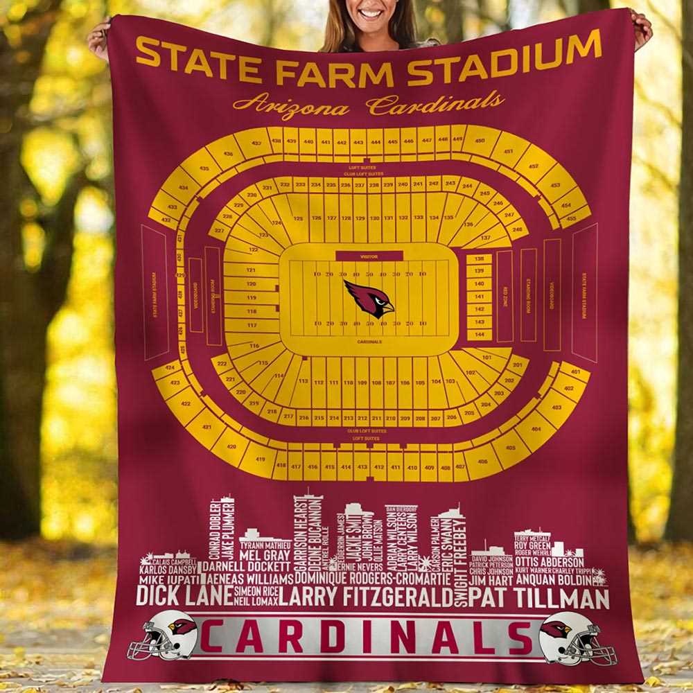 Arizona Cardinals Stadium Legends Fleece Blanket Quilt