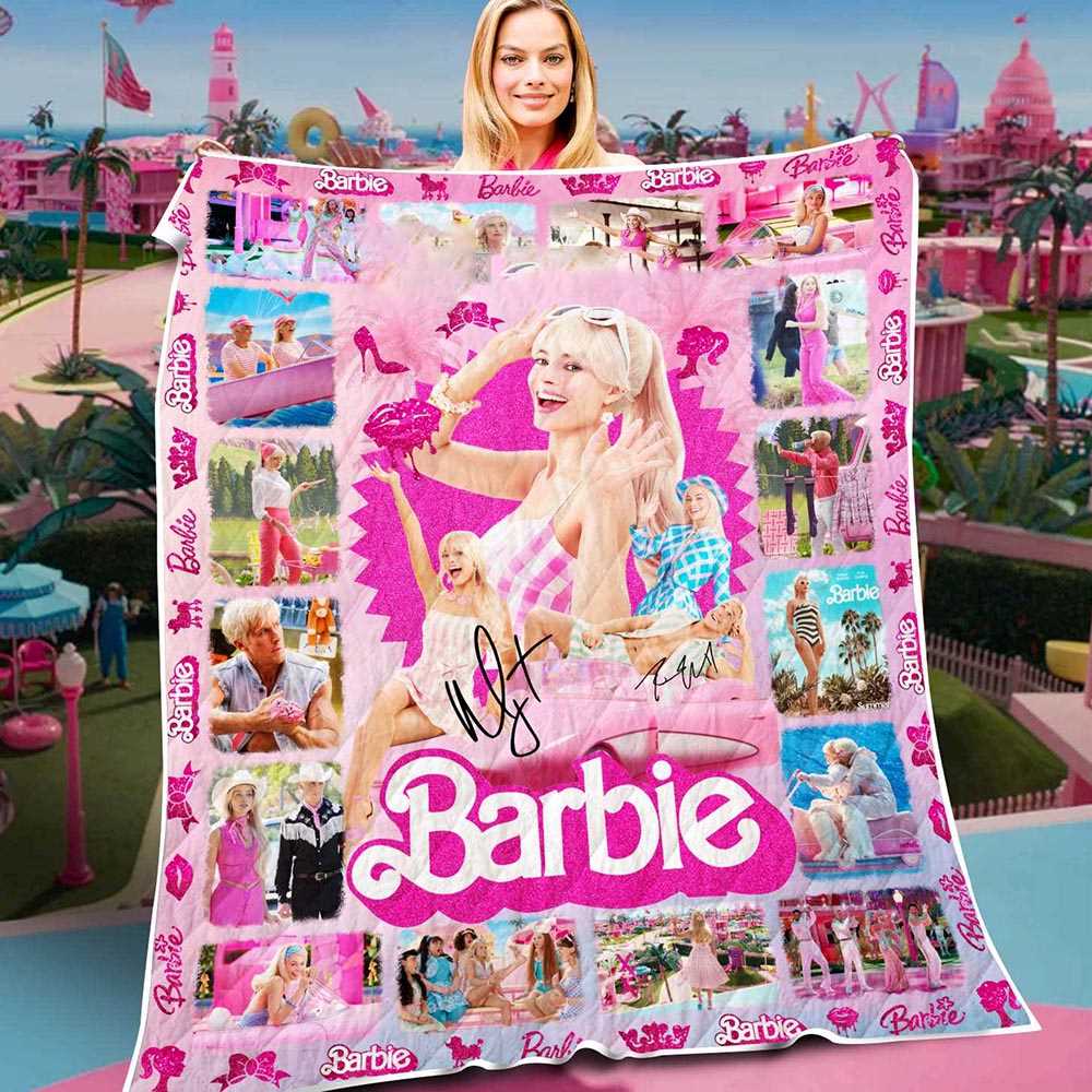 Barbie The Movie 2023 Official Fleece Blanket Quilt