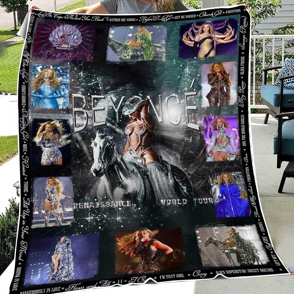 Beyonce Renaissance World Tour 2023 Fleece Blanket Quilt