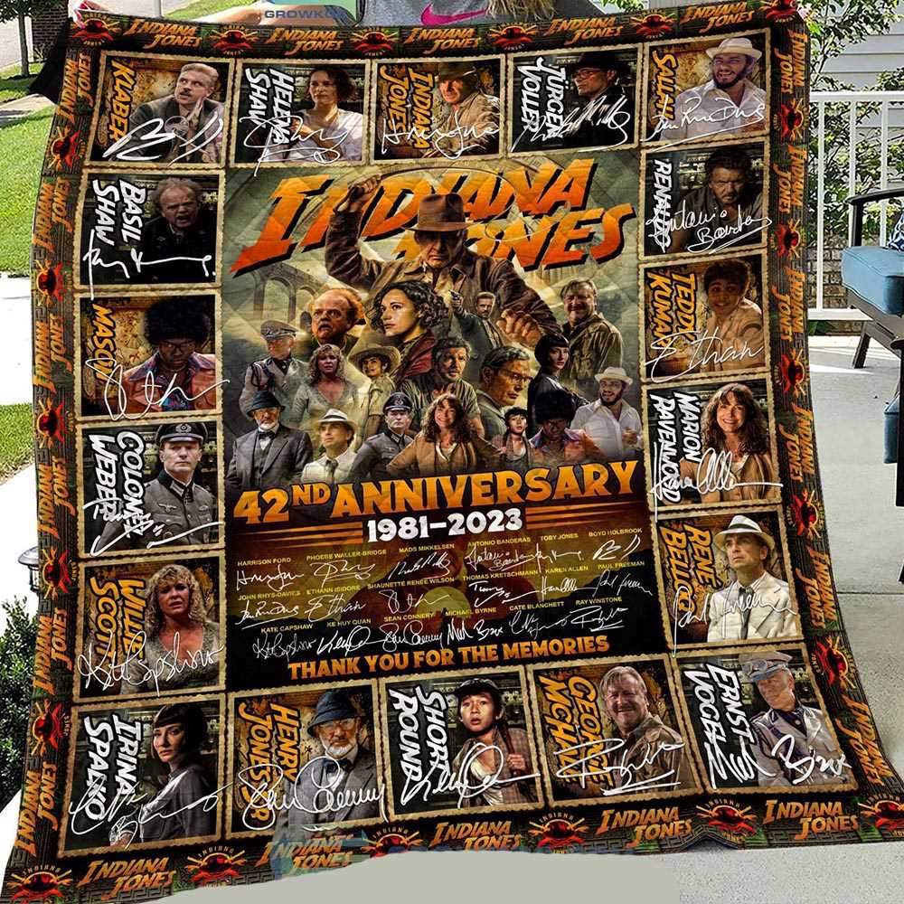 Indiana Jones 42nd Anniversary 1981 2023 Memories Fleece Blanket Quilt