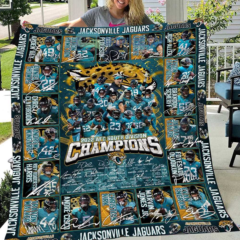 Jacksonville Jaguars 2022 Afc South Division Champions Fleece Blanket