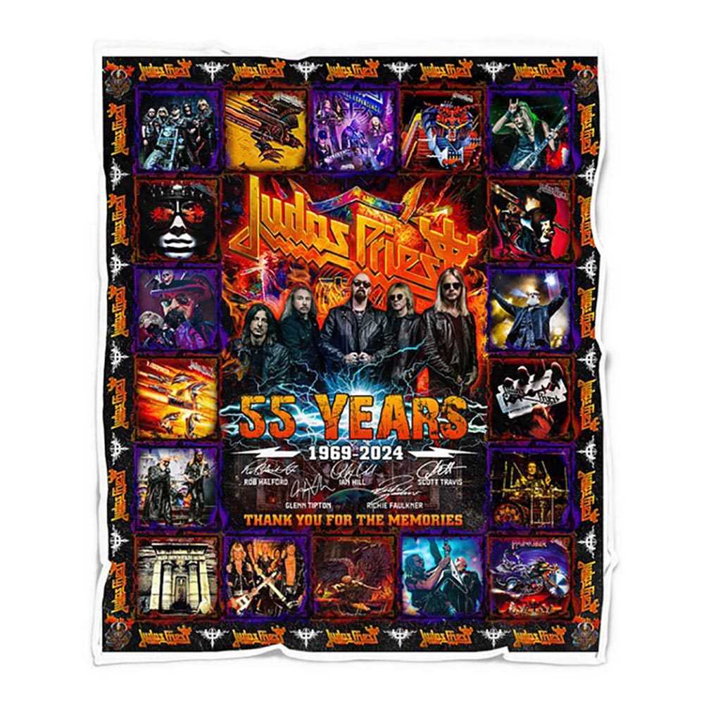 Judas Priest 55 Years 1969 2024 Memories Fleece Blanket Quilt Judas Priest 55 Years 1969 2024 Memories Fleece Blanket Quilt