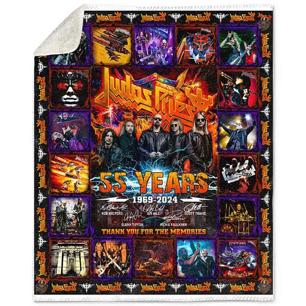 Judas Priest 55 Years 1969 2024 Memories Fleece Blanket Quilt Judas Priest 55 Years 1969 2024 Memories Fleece Blanket Quilt