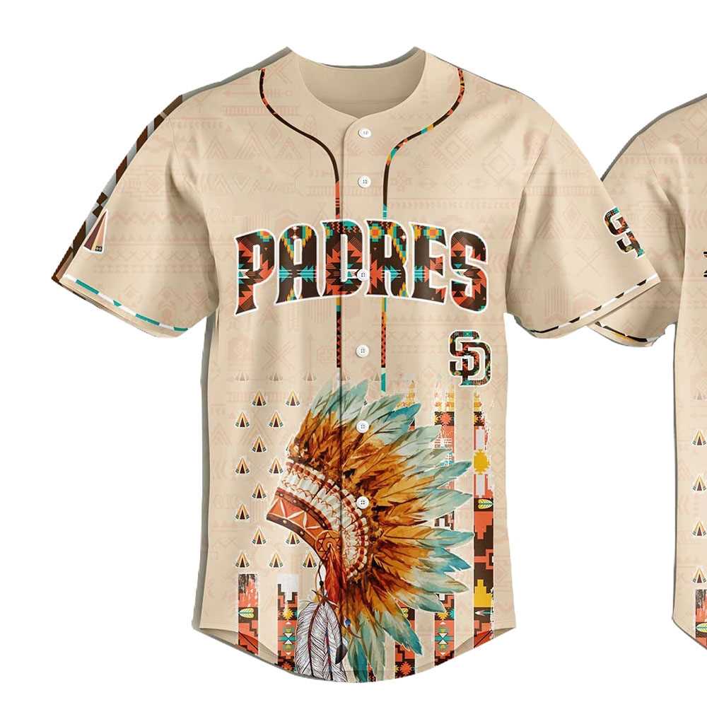 San Diego Padres Special Native American Day Baseball Jersey San Diego Padres Special Native American Day Baseball Jersey