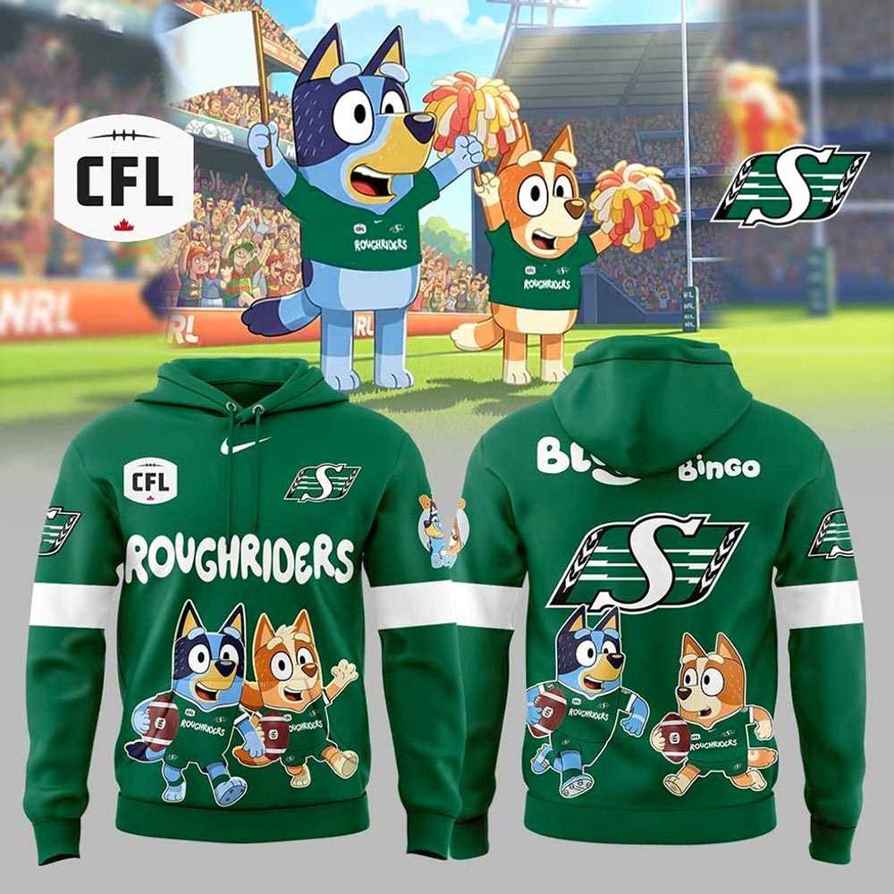 Saskatchewan Roughriders Bluey And Bingo Hoodie For Cfl Fan