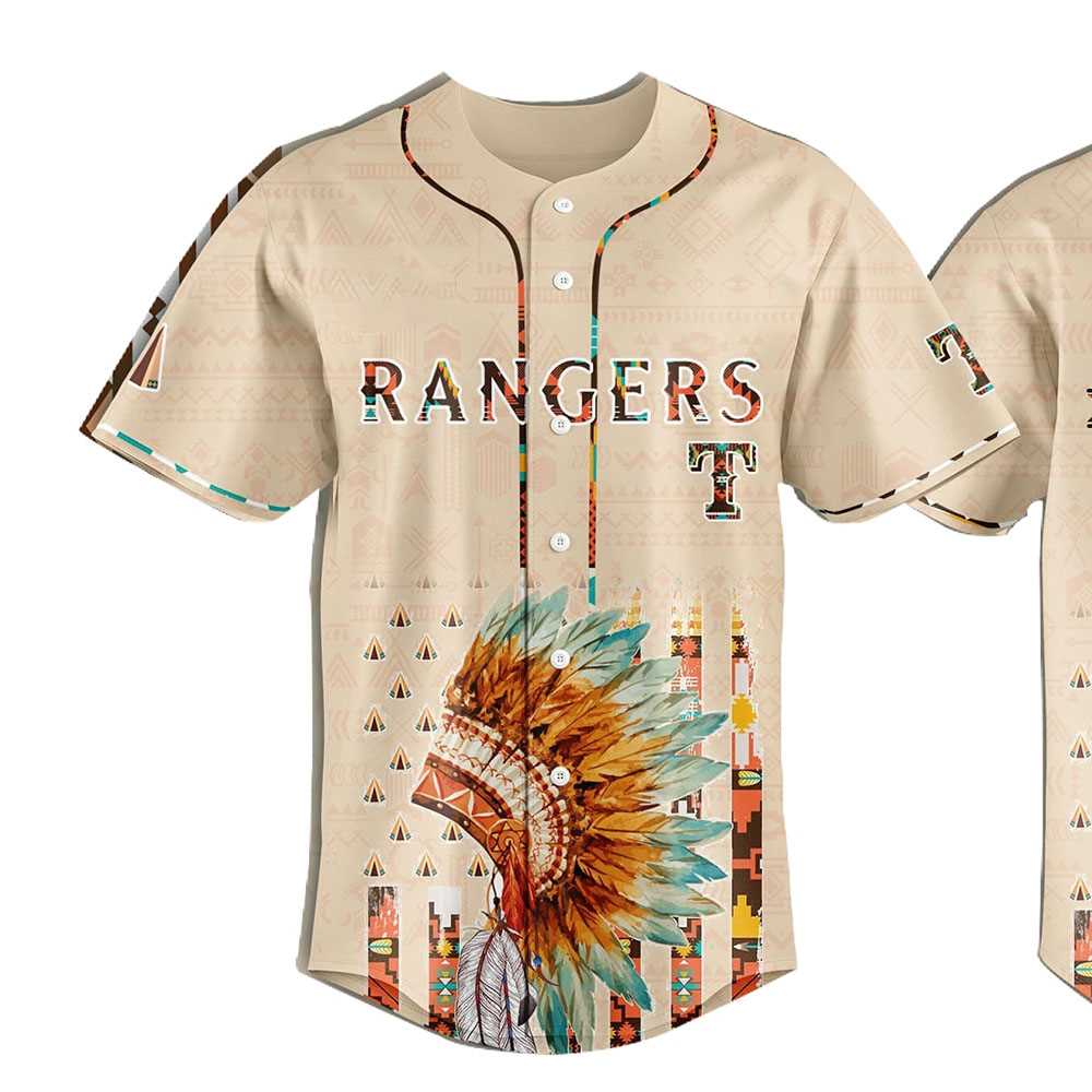 Texas Rangers Special Native American Day Baseball Jersey Texas Rangers Special Native American Day Baseball Jersey
