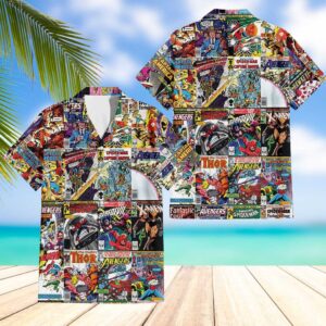 80s Marvel Comic Covers Hawaiian Shirt 80s Marvel Comic Covers Hawaiian Shirt