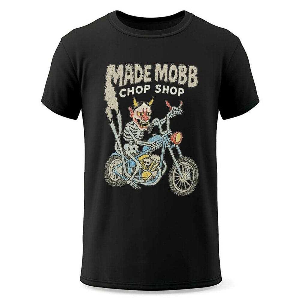 Made Mobb Chop Shop Skeleton Motor Shirt Made Mobb Chop Shop Skeleton Motor Shirt