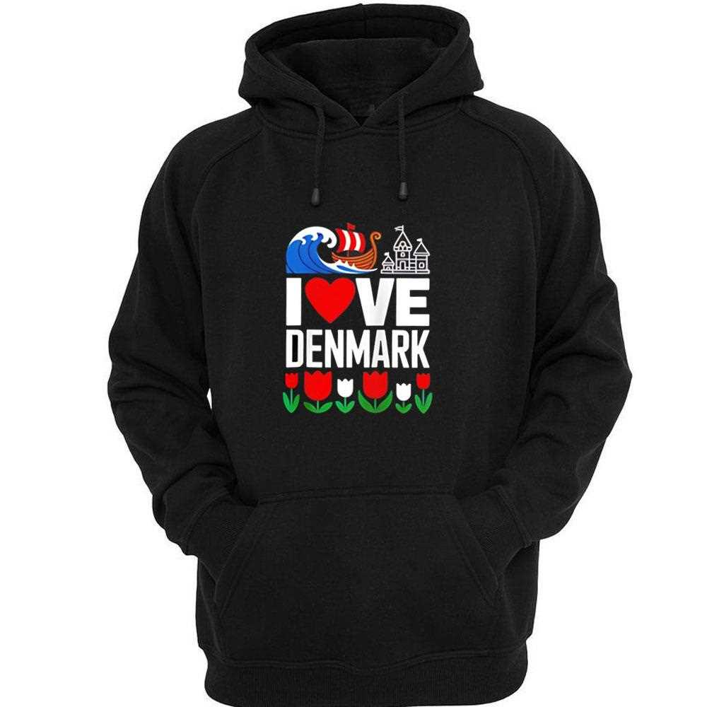 I Love Denmark Viking Ship Tulip Shirt I Love Denmark Viking Ship Tulip Shirt