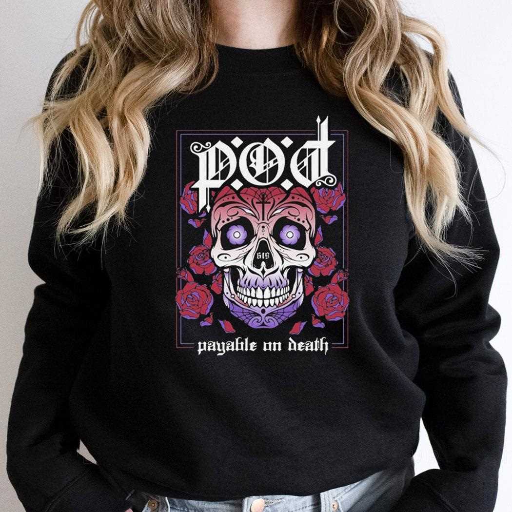 Payable On Death Pod Purple Sugar Skull Shirt Payable On Death Pod Purple Sugar Skull Shirt