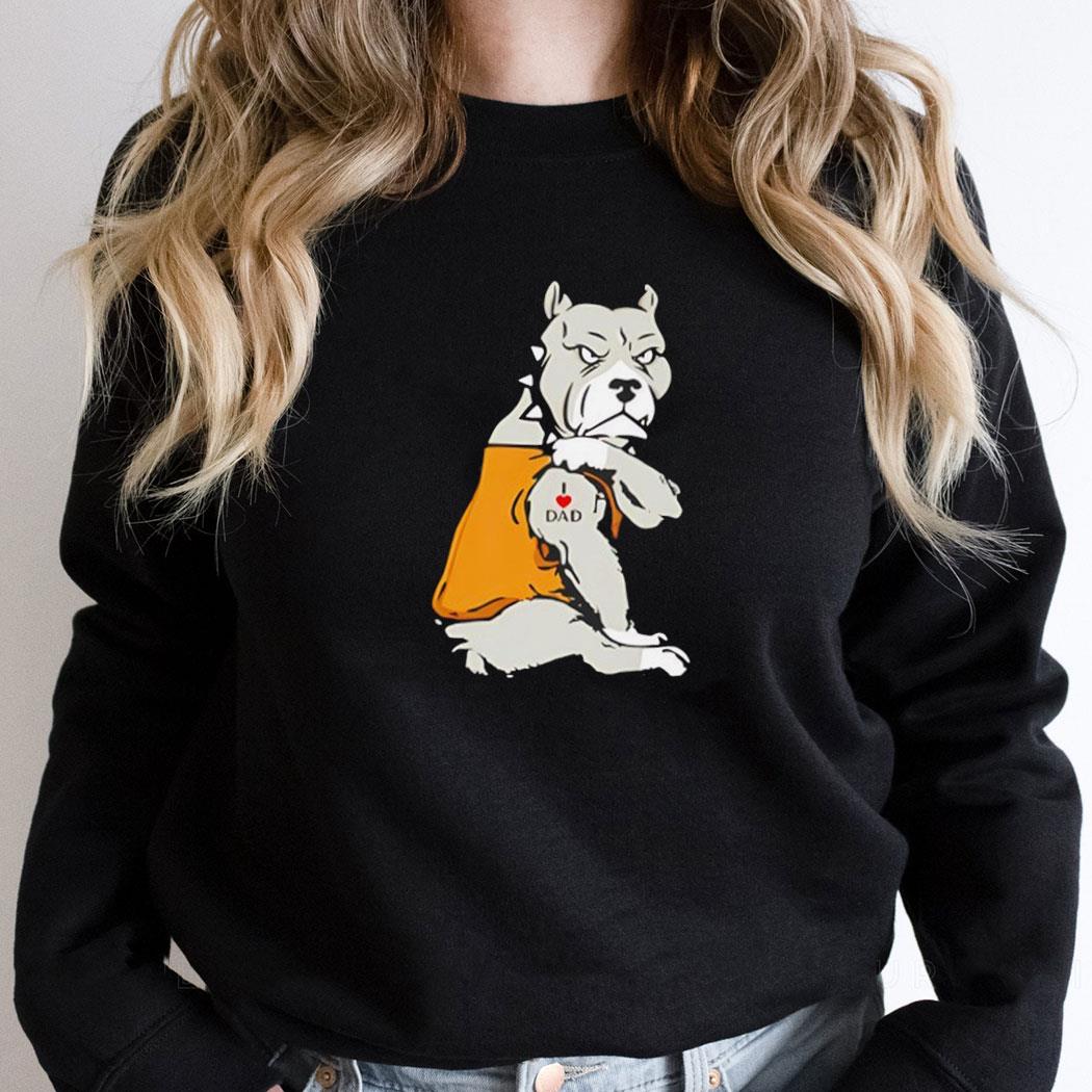 Pitbull Dog Tattoo I Love Dad Shirt Pitbull Dog Tattoo I Love Dad Shirt