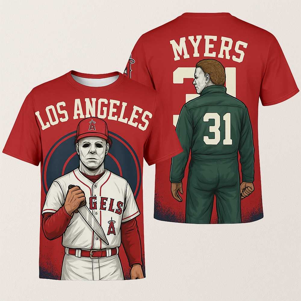 Michael Myers Los Angeles Angels 2025 Halloween Shirt