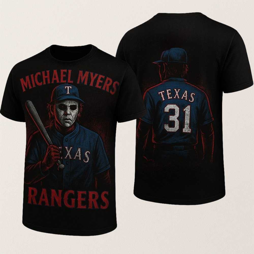 Michael Myers Texas Rangers 2025 Halloween Shirt