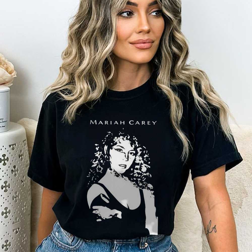 Mariah Carey Black & White Portrait T-shirt Mariah Carey Black & White Portrait T-shirt