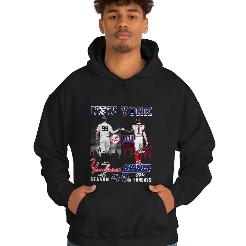 New York Sports Judge Yankees All Season Nabers Giants On Sundays Skyline Shirt New York Sports Judge Yankees All Season Nabers Giants On Sundays Skyline Shirt