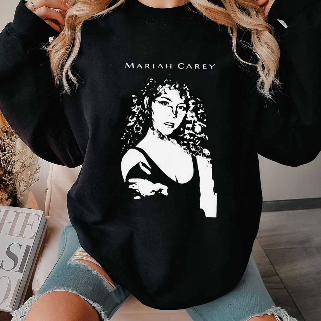 Mariah Carey Black & White Portrait T-shirt Mariah Carey Black & White Portrait T-shirt