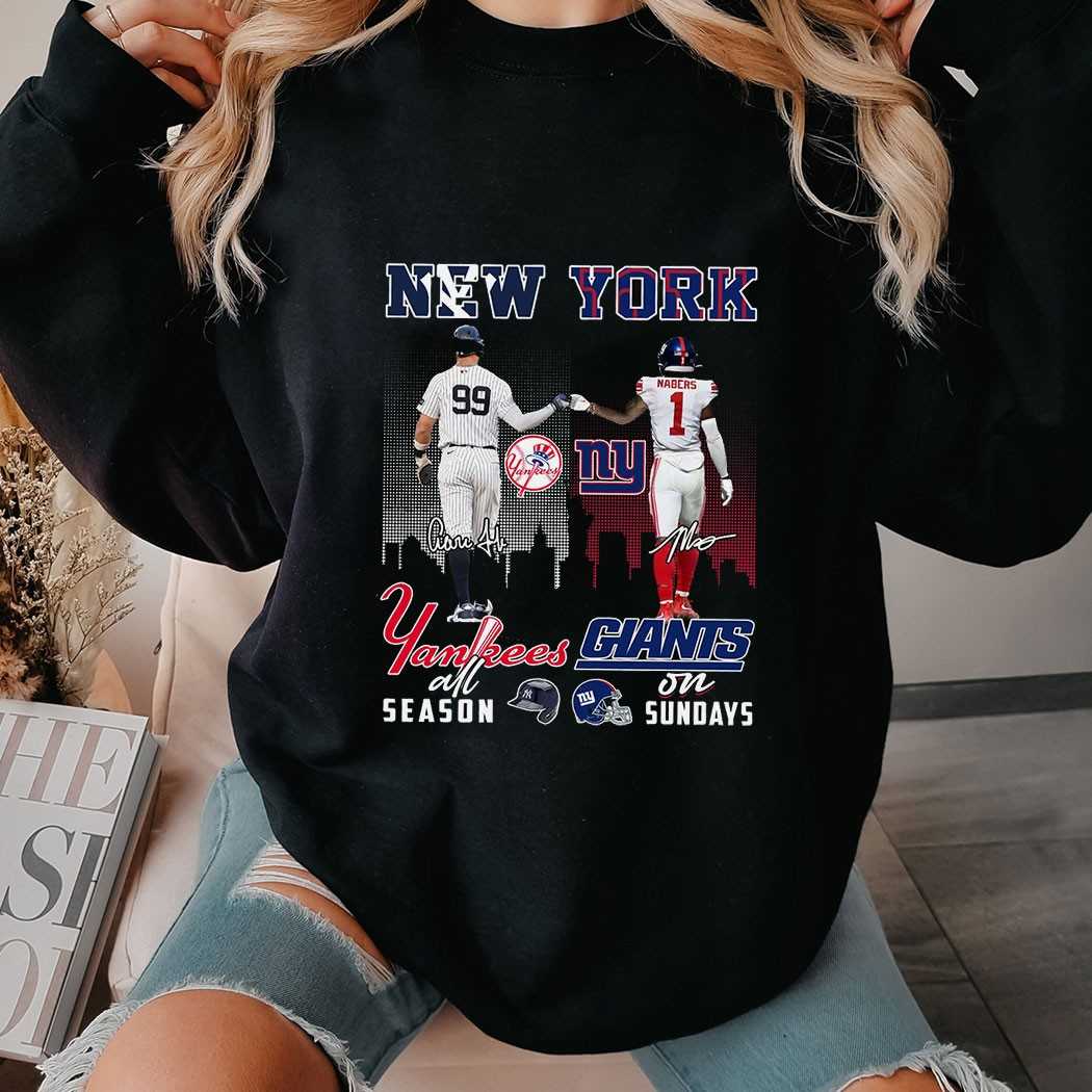 New York Sports Judge Yankees All Season Nabers Giants On Sundays Skyline Shirt New York Sports Judge Yankees All Season Nabers Giants On Sundays Skyline Shirt
