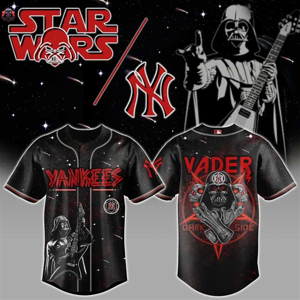 Star Wars Yankees Vader Dark Side Heavy Metal Baseball Jersey Star Wars Yankees Vader Dark Side Heavy Metal Baseball Jersey