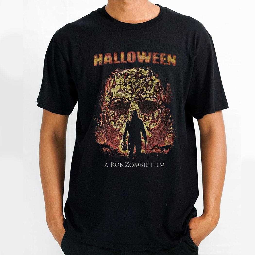 Rob Zombie’s Halloween Michael Myers And Masks Collage Shirt Rob Zombie’s Halloween Michael Myers And Masks Collage Shirt