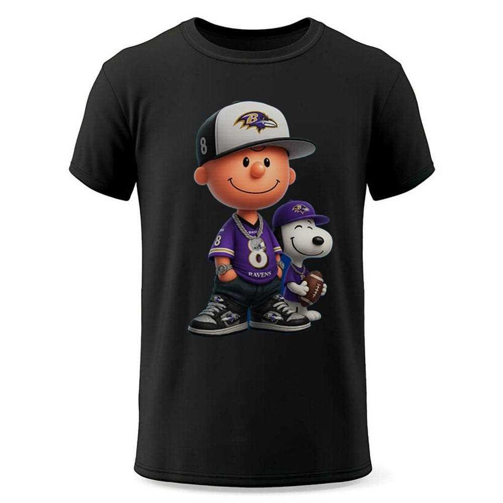 Baltimore Ravens Charlie Brown And Snoopy Shirt Baltimore Ravens Charlie Brown And Snoopy Shirt