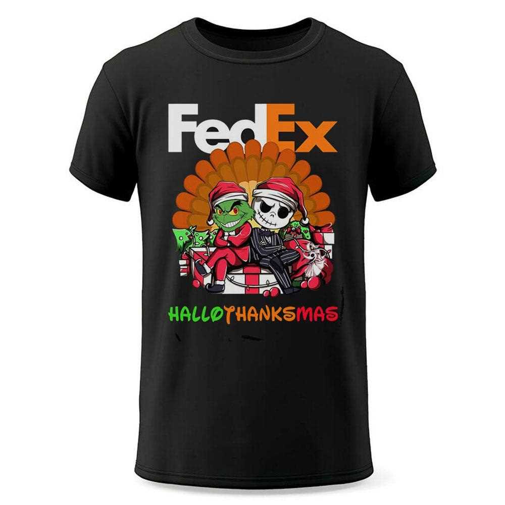 Fedex Grinch And Jack Skellington Hallothanksmas Tee Fedex Grinch And Jack Skellington Hallothanksmas Tee