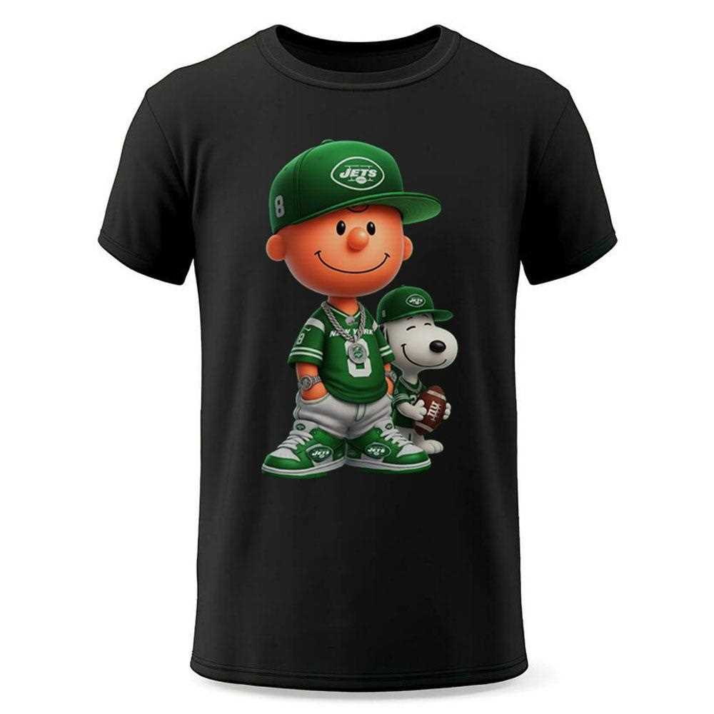 New York Jets Charlie Brown And Snoopy Sweatshirt New York Jets Charlie Brown And Snoopy Sweatshirt