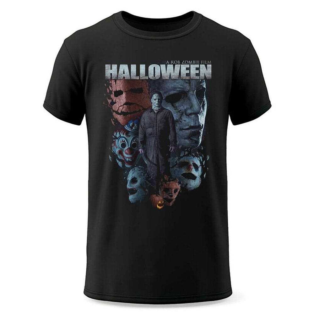 Rob Zombie’s Halloween Michael Myers And Masks Collage Shirt Rob Zombie’s Halloween Michael Myers And Masks Collage Shirt