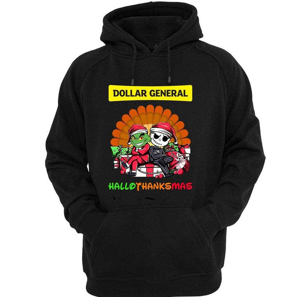 Dollar General Grinch And Jack Skellington Hallothanksmas Tee Dollar General Grinch And Jack Skellington Hallothanksmas Tee