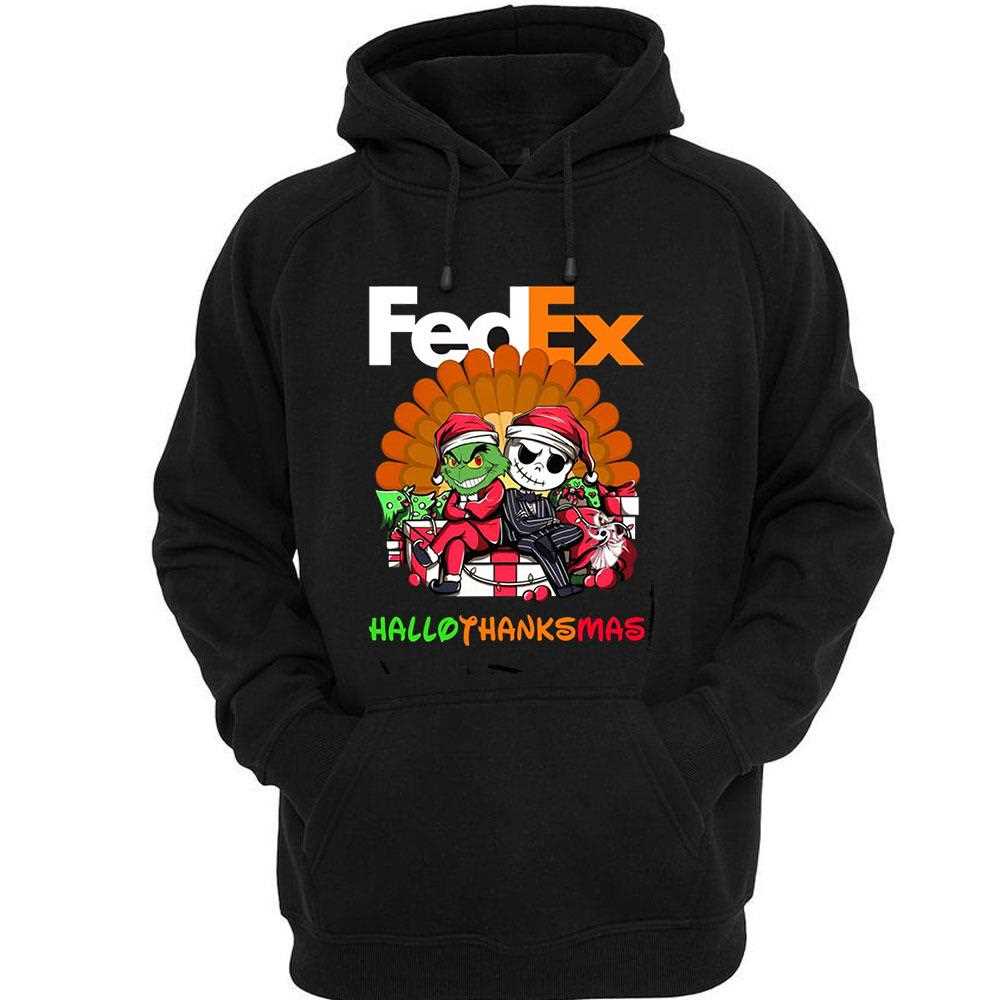Fedex Grinch And Jack Skellington Hallothanksmas Tee Fedex Grinch And Jack Skellington Hallothanksmas Tee