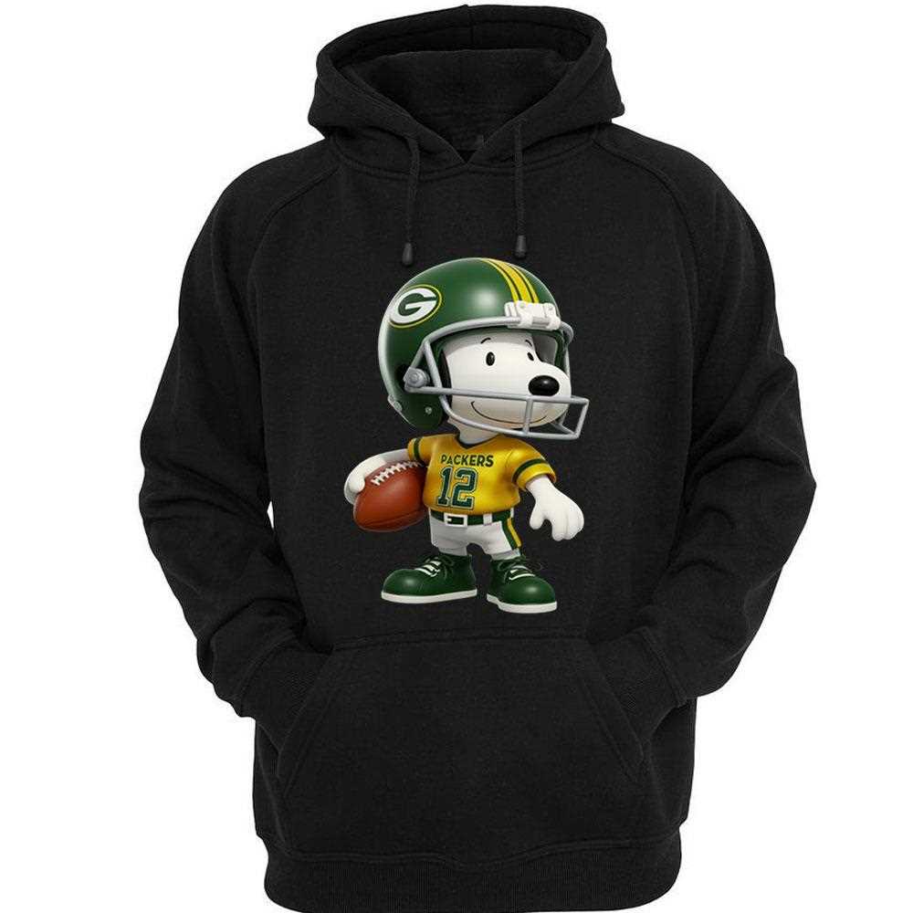 Green Bay Packers Snoopy Football Sweatshirt Green Bay Packers Snoopy Football Sweatshirt