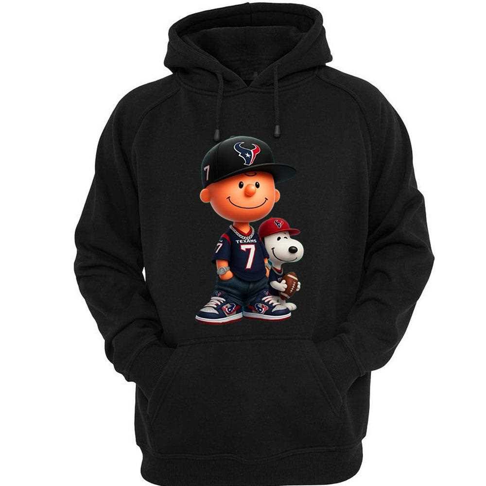 Houston Texans Charlie Brown Snoopy Peanuts Crewneck Sweatshirt Houston Texans Charlie Brown Snoopy Peanuts Crewneck Sweatshirt