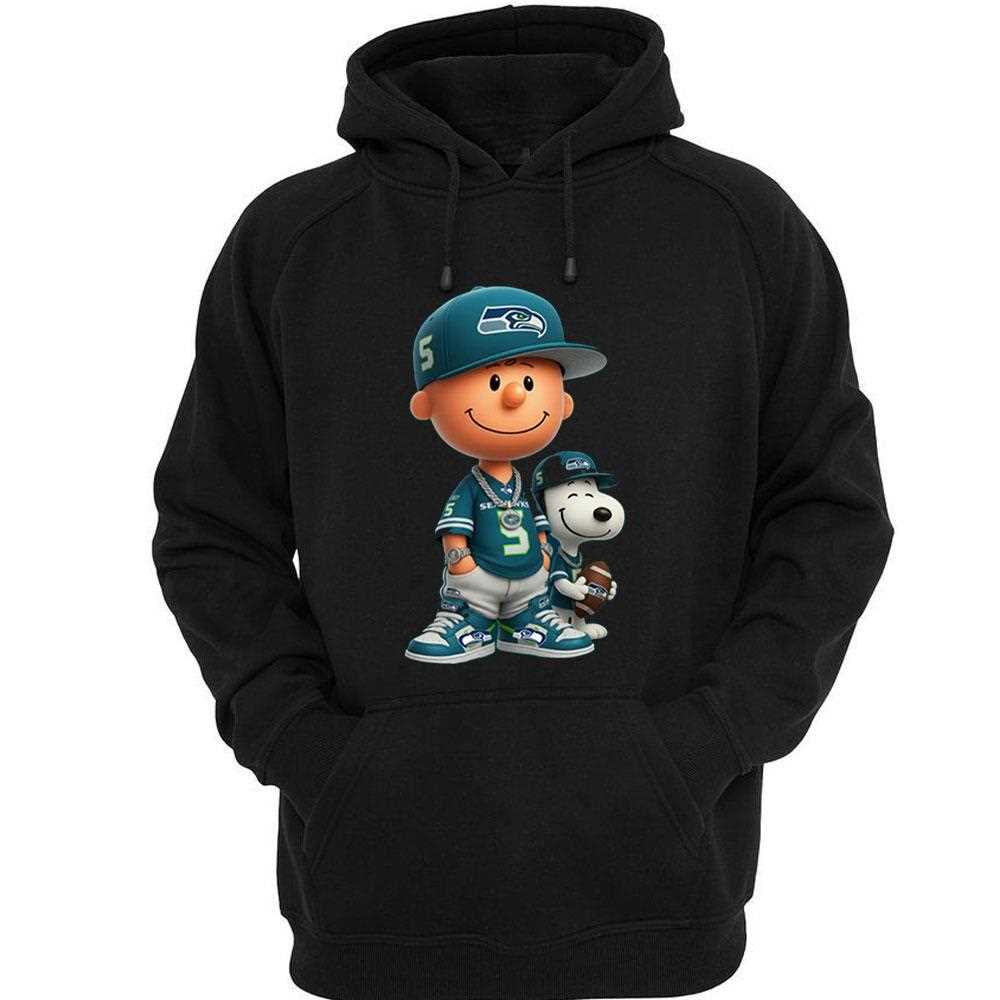 Seattle Seahawks Charlie Brown Snoopy Peanuts Crewneck Sweatshirt Seattle Seahawks Charlie Brown Snoopy Peanuts Crewneck Sweatshirt