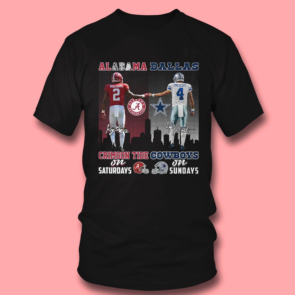 Alabama Dallas Crimson Tide Cowboys Saturdays Sundays T-shirt