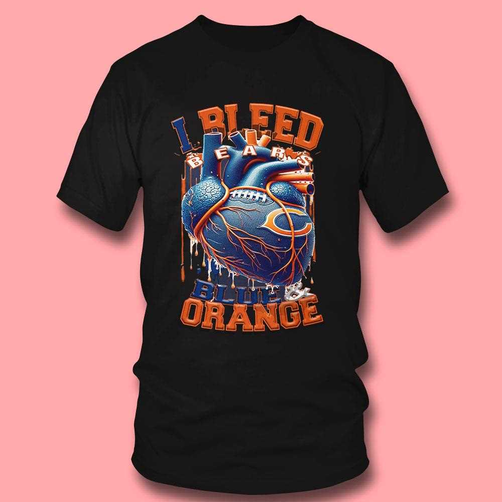 Chicago Bears I Bleed Blue And Orange Heart Chicago Bears I Bleed Blue And Orange Heart