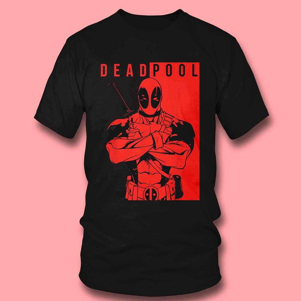 Deadpool Red Black Crossed Arms Tee Deadpool Red Black Crossed Arms Tee