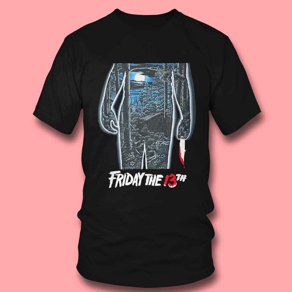 Friday The 13th Cabin In The Woods Knife Outline T-shirt Friday The 13th Cabin In The Woods Knife Outline T-shirt