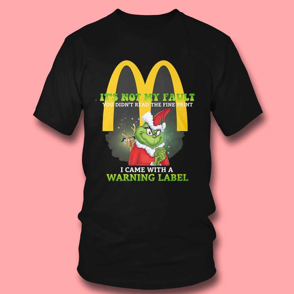 Grinch Ihop Warning Label T-shirt