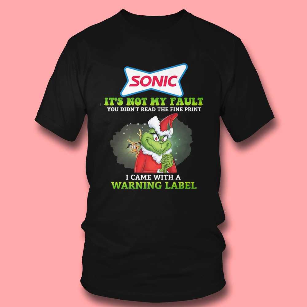 Grinch Pizza Hut Warning Label T-shirt