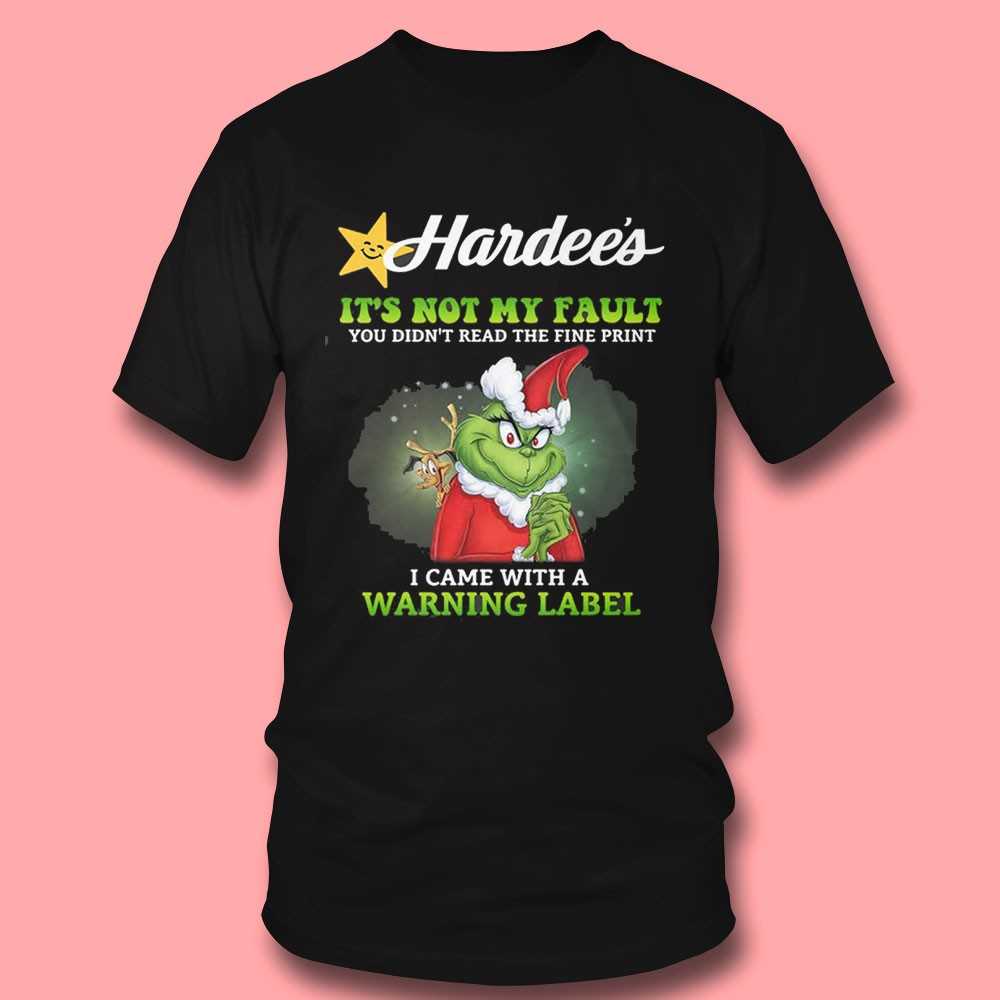 Hardee’s Grinch Warning Label Tee