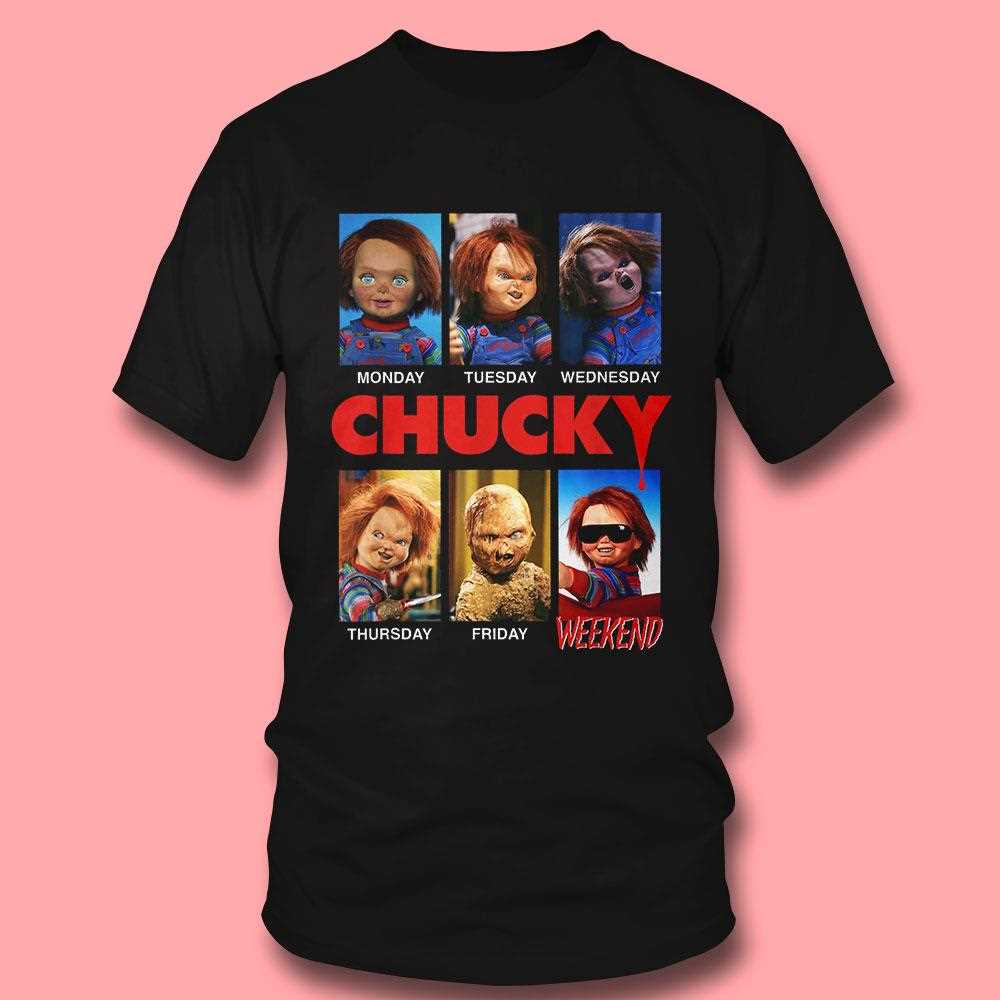 Monday – Weekend Chucky Daily Moods T-shirt Monday – Weekend Chucky Daily Moods T-shirt