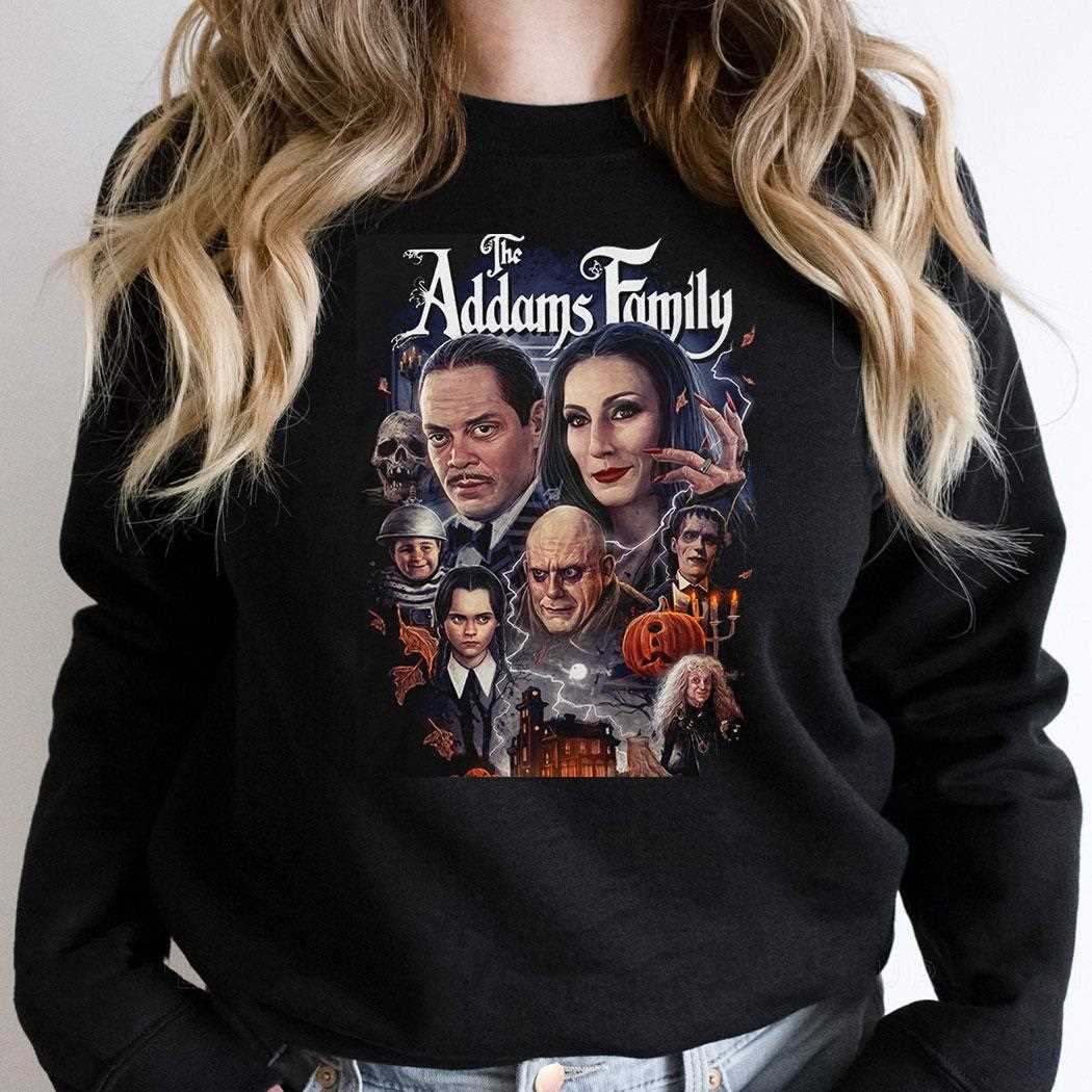 The Addams Family Spooky Movie Poster Collage Tee The Addams Family Spooky Movie Poster Collage Tee