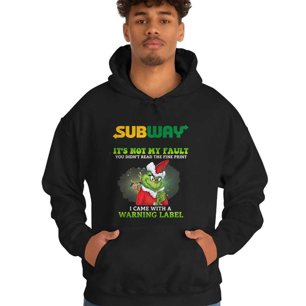Grinch Subway Warning Label T-shirt Grinch Subway Warning Label T-shirt