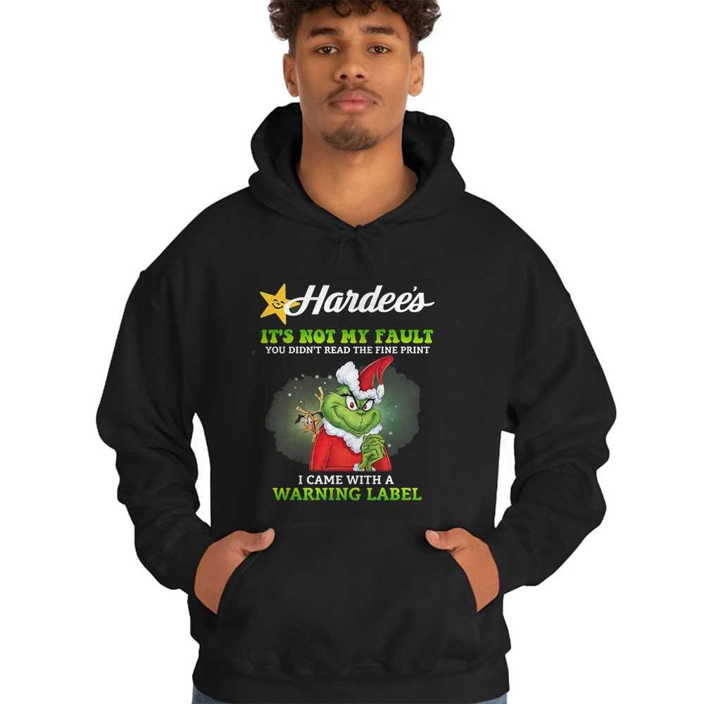 Hardee’s Grinch Warning Label Tee Hardee’s Grinch Warning Label Tee